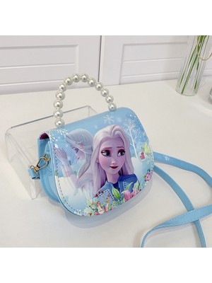 Leonas Mysterious Shop 2024 Yeni Çocuk Buz ve Kar Omuz Çantası Moda Küçük Prenses Yüz Trend Dışında Aisha El Crossbody Çanta (Yurt Dışından)