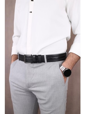Walkenzo SMT-4407 Erkek Hakiki Deri Klasik Kot Kemeri