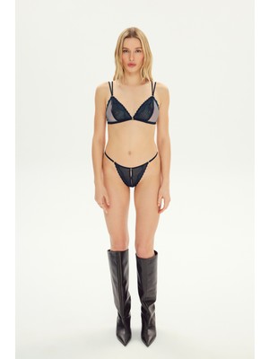 House Of Silk Neima Dantelli Dekolteli Tanga Lacivert