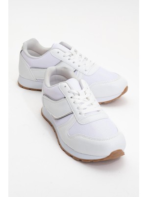 Ccway Kadın Anorak Bağcıklı Spor Ayakkabı  Beyaz Beyaz