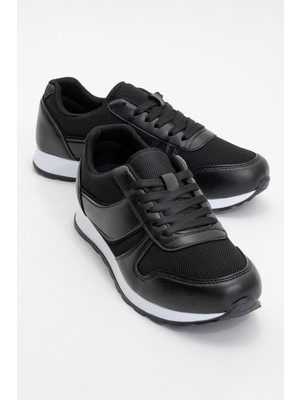 Ccway Kadın Anorak Bağcıklı Spor Ayakkabı Siyah Beyaz