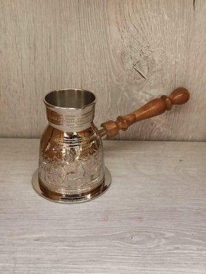 Miamantra Pirinç Cezve Ağzı Dar 4.75 Inç Gümüş