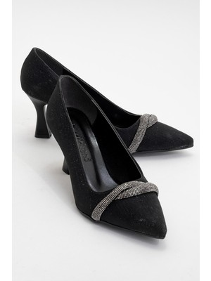 Ccway Kadın Taşlı Stilletto Siyah Sim