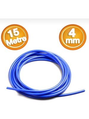 Mercure Pu Poliüretan Hava Hortumu 4 mm Mavi (15 Metre)