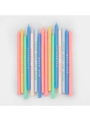 Meri Meri - Birthday Phrases Candles - Doğum Günü Tebrik Yazıları Mumlar ( x 16)