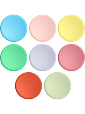 Meri Meri - Large Round Eco Plates - Bright Mix - Parlak Karışık Renk Doğal Bambu Karışım Tabaklar (L) (x8)