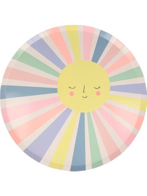 Meri Meri - Rainbow Sun Plates - Gökkuşağı Güneşli Tabak