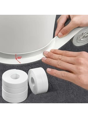 Beyaz Pvc Sızdırmazlık Bantı Banyo Küvet Kavabo Klozet Kenarı 3mtx3,8cm