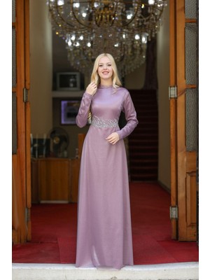 Berfin Abiye Elbise Lila ESM02