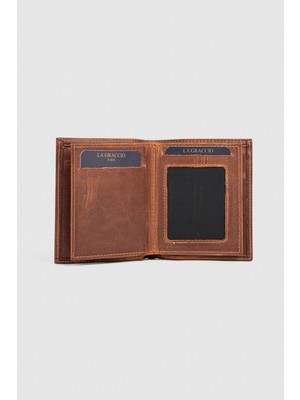 La'graccio Paris Deri Erkek Cüzdanı Crazy Taba