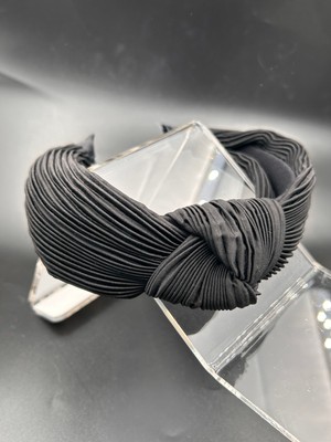 Kadın Pilise Kumaş Siyah Düğümlü Taç Saç Aksesuarı Günlük