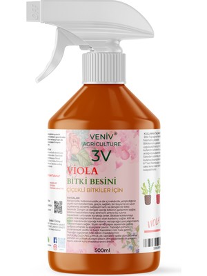 Veniv 3V Viola Bitki Besini - Çiçek Coşturan-Çiçekli Bitkiler Için 500 ml