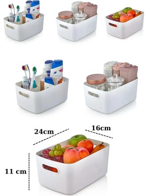 ( 3 Adet ) Şık 3.5 Litre Organizer | Dolap Içi Buzdolabı Banyo Organizer Sepet Çok Amaçlı Organizer