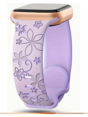 ZETCONCEPT Apple Watch 4 5 6 7 8 9 10 Se 38 40 41MM Çift Çiçek Desenli Kordon Kayış Kaliteli Silikon Bileklik