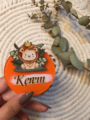Aslan Figür Daire Pleksi Magnet(25'li)