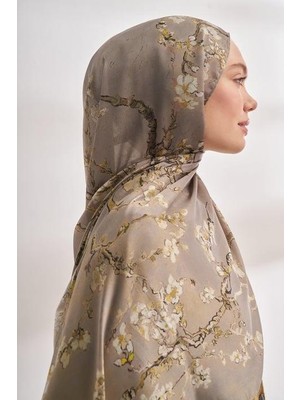 Armanda Vual Almond Bloom Desen Şal 04464-TAŞ Bej