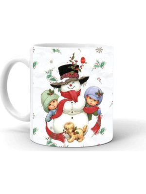 Tanem Yılbası Noel Temalı Baskılı Seramik Beyaz Kupa