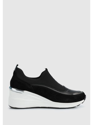 ProvoQ Siyah Deri Kadın Sneaker