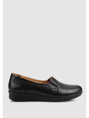 Eclipse Siyah Deri Kadın Ayakkabı