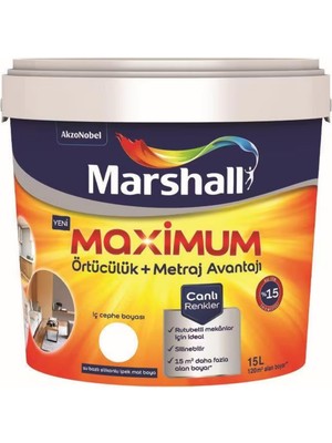 Marshall Maximum Ipek Silikonlu Silinebilir Iç Cephe Boyası 2,5 Lt