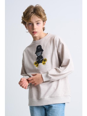 Alexander Gardi Alexandergardı Baskılı Bisiklet Yaka Çocuk Sweatshirt