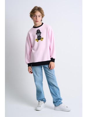 ALEXANDERGARDI Baskılı Bisiklet Yaka Çocuk Sweatshirt
