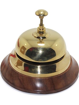 Authentic Ahşap Kaideli Denizci Çanı Resepsiyon Zili 12 cm