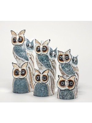 Delta Online Ahşap 3'lü Baykuş Seti Model 6