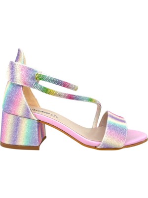 Çapraz Geçişli Topuklu Çocuk Ayakkabısı Rainbow