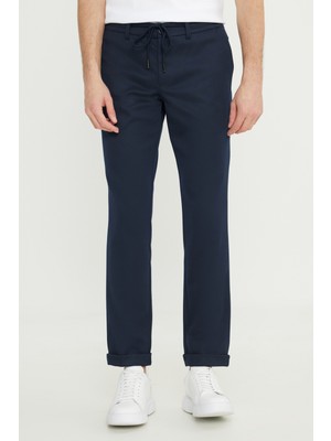Slim Fit Dar Kesim Beli Bağlamalı Yan Cep Esnek Casual Pantolon