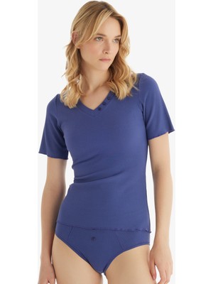 Blackspade Kadın T-Shirt 51814 - Mavi