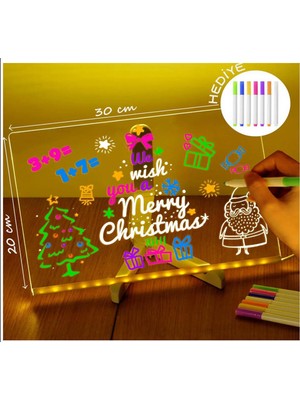 Vothoon 12 Inc LED Işıklı Çizim Tahtası Ayarlanabilir Stant ve Kalemleri ile