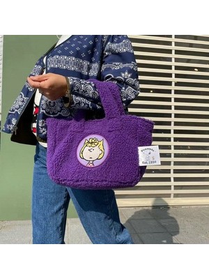 Beautifyy Snoopy Çanta Peluş Karikatür Kuzu Yün Büyük Kapasiteli Sevimli Çanta Omuz Crossbody Çanta Kadınlar Için (Yurt Dışından)