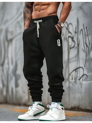 Amor Man Büyük Beden Özel Tasarım Tribal Bacak Baskılı Ultra Rahat Pamuk Ter Tutmayan  Erkek Eşofman Altı