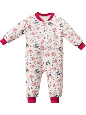 Bebegen Kız Çocuk Fuşya Biyeli Harf Baskılı Uyku Tulumu