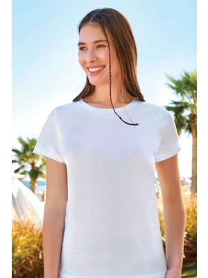 Berrak 8133 Kadın T-Shirt Beyaz
