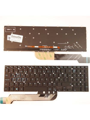 LineOn Dell Inspiron G7 7590 7790 Notebook Klavye Işıklı (Mavi Harf)