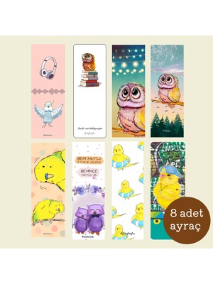 Kuşlar Dünyası 8'li Kitap Ayracı