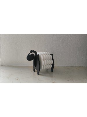 Koyun Model Bardak Altlığı Dekoratif Modern Bardak Altlığı - 6'lı Set