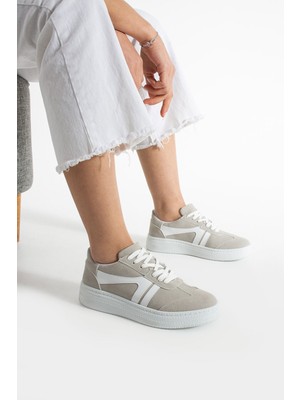 Getcho Ugarte Kadın Süet Buz Beyaz Spor Ayakkabı