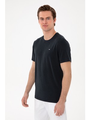 U.S. Polo Assn. Erkek Regular Fit Bisiklet Yaka Modal Siyah Basic Tişört 50298033-VR046