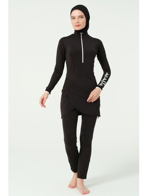 Alfasa Tesettür Mayo Yazlık Anvelop Etekli Su İtici Kumaşlı Kadın Set 5 Parça