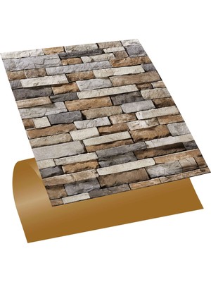 Tink Kendinden Yapışkanlı Geometrik Taş Desenli Pvc Karo 30X30 cm (11 Adet) 1 M2