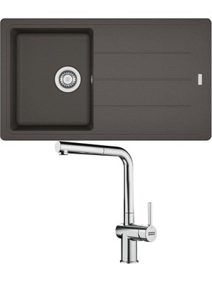 Franke Bfg 611 Granit Slate Grey Evye, Active Plus Doccia Krom Spiralli Armatür Seti