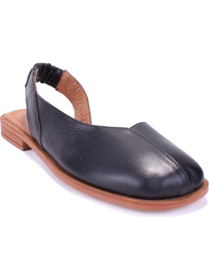 Dagoster DZA07-60216233 Siyah Günlük Ortopedik Deri Spor Kadın Sandalet