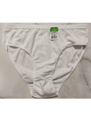3'lü Beyaz Ribana Pamuklu Bikini Bel Külot