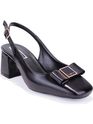 Dagoster DZA07-108525516 Siyah Rugan Klasik Topuklu Kadın Ayakkabı