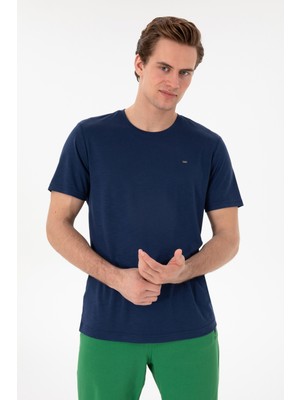 U.S. Polo Assn. Erkek Regular Fit Bisiklet Yaka Modal Lacivert Basic Tişört 50298033-VR033