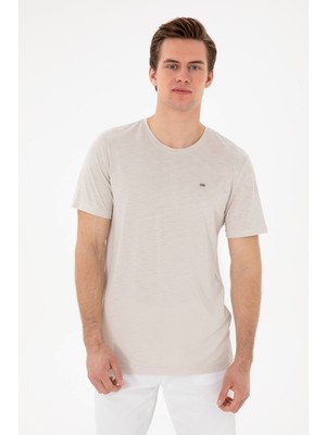U.S. Polo Assn. Erkek Regular Fit Bisiklet Yaka Modal Taş Basic Tişört 50298033-VR049