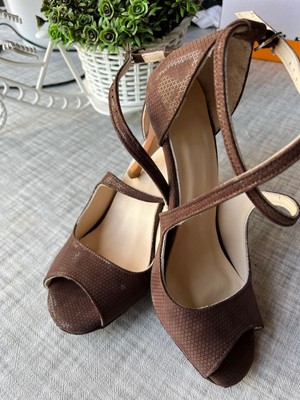 Tango Ayakkabısı Kadın 8,5 cm (13 Pont) Yandan Çift Bağlı Deri Özel Üretim